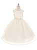 Ivory Special Organza Tea Length Dress w/ Pearly Band Ivory Special Organza Tea Length Dress w/ Pearly Band