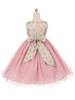 Aqua Floral Jacquard Bodice w/ Tulle Dress