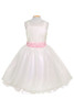 Pink Ribbon Sleeveless Flower Girl Dress