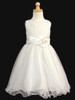 Ivory Glittered Poly Mesh w/ Matching Charmeuse Waist & Flower Ivory Glittered Poly Mesh w/ Matching Charmeuse Waist & Flower