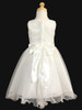 Ivory Glittered Poly Mesh w/ Matching Charmeuse Waist & Flower Ivory Glittered Poly Mesh w/ Matching Charmeuse Waist & Flower