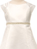Ivory Cap Sleeve Dress w/ Embellished Waistband