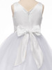 White Satin & Tulle Dress w/ Flower