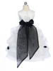 Black Flower Girl Dress - Matte Satin Bodice Gathered Organza