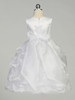 White Flower Girl Dress - Matte Satin Bodice Gathered Organza