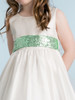 Ivory Taffeta Bubble Dress w/ Sequin Sash Ivory Taffeta Bubble Dress w/ Sequin Sash