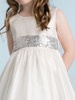 Ivory Taffeta Bubble Dress w/ Sequin Sash Ivory Taffeta Bubble Dress w/ Sequin Sash