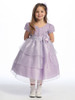 Lilac Flower Girl Dress - Embroidered Organza Layered