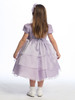 Lilac Flower Girl Dress - Embroidered Organza Layered