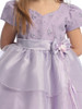 Lilac Flower Girl Dress - Embroidered Organza Layered