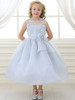 Silver Lace Flower Bodice Dress w/ Ribbon