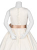 Ivory Matte Satin V-Neck w/ Detachable Sash & Flower Ivory Matte Satin V-Neck w/ Detachable Sash & Flower