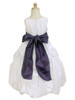 White Taffeta Bubble Pick-up Flower Girl Dress