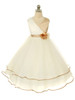 Champagne Satin Bodice with Layered Tulle Skirt
