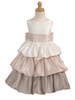Ivory/Champagne Tri-Color Layered Satin Bubble Dress Ivory/Champagne Tri-Color Layered Satin Bubble Dress