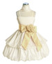 Ivory (Off-White) Two Layer Bubble Taffeta Dress w/Sash & Flower