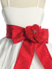 White Two Layer Bubble Taffeta Dress w/Sash & Flower White Two Layer Bubble Taffeta Dress w/Sash & Flower