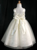 Ivory Ribbon Embroidered Taffeta Bodice & Satin Skirt w/Tulle Overlay