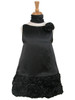 Black Charmeuse w/ Ribbon Embroidered Bottom and Pinned Flower Black Charmeuse w/ Ribbon Embroidered Bottom and Pinned Flower