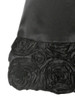 Black Charmeuse w/ Ribbon Embroidered Bottom and Pinned Flower Black Charmeuse w/ Ribbon Embroidered Bottom and Pinned Flower