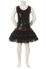 Black Sequins Poly Mesh Tutu Mini Dress