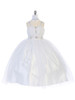 White Mesh Pageant Dress w/ Beaded Waistband