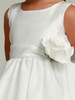 White Flower Girl Dress - Shantung Bodice w/ Tulle Skirt