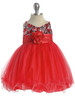 Red /Silver Sequined Bodice Pageant Dress