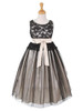 Black & Ivory Lace Bodice w/ Double Tulle Over Charmeuse Black & Ivory Lace Bodice w/ Double Tulle Over Charmeuse