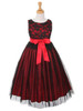 Black & Red Lace Bodice w/ Double Tulle Over Charmeuse Black & Red Lace Bodice w/ Double Tulle Over Charmeuse