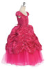 Fuchsia Taffeta Embroidered Cinderella Dress Fuchsia Taffeta Embroidered Cinderella Dress