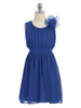 Royal Blue Chiffon Pleated Dress Royal Blue Chiffon Pleated Dress