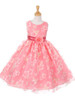 Coral Floral Organza Dress w/ Sash Coral Floral Organza Dress w/ Sash