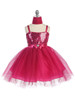 Fuchsia Sweet Heart Sequin Bodice w/ Crystal Tulle Skirt Fuchsia Sweet Heart Sequin Bodice w/ Crystal Tulle Skirt