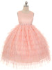 Peach Mesh Layered Princess Dress
