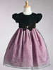 Dusty Rose Cap Sleeve Velvet Bodice w/ Shimmering Dotted Skirt