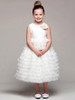 Ivory Satin Bodice Layered Tulle Dress