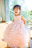 Peach Satin Bodice Layered Tulle Dress