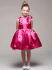 Fuchsia Satin Bodice Tulip Dress w/ Left Shoulder Bow