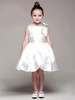 Ivory Satin Bodice Tulip Dress w/ Left Shoulder Bow