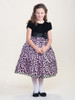 Black & Pink Holiday Dress w/ Velvet Bodice & Cheetah Overlay Skirt
