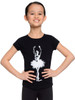 Danskin Girls Black Short Sleeve Graphic T-Shirt