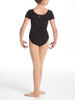 Danskin Dance Basic - Girl's Black Short Sleeve Leotard-FINAL SALE