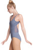 Danskin 7274 Slate Gray Textured Mesh Scoopback Leotard Danskin 7274 Slate Gray Textured Mesh Scoopback Leotard