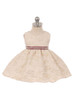 Ivory Embroidered Floral Infant Dress w/ Pearl Waistband