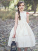 Ivory Dull Satin Luxurious Dress w/ Lace