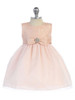 Pink Textured Bodice w/ Bow & Rhinestone Dress