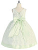 Cotton Lace Dress w/ Mint Poly Silk Trim & Sash