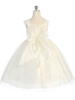 Ivory Empire Waist Tulle Dress w/ Poly Silk Sleeve & Sash