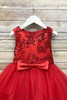 Petite Adele 284 Red Sequined Top & Ruffle Tulle Skirt Petite Adele 284 Red Sequined Top & Ruffle Tulle Skirt